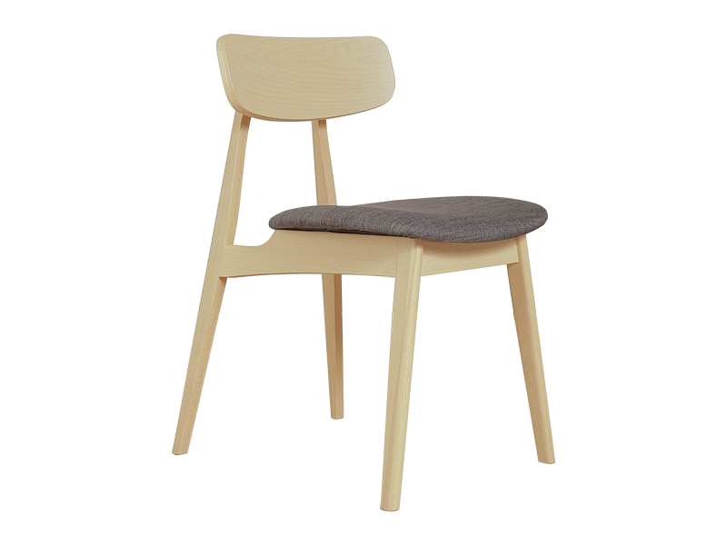 櫸木系列軟墊餐椅-水洗白