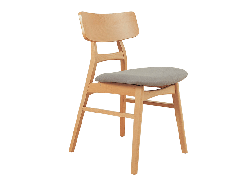 櫸木系列軟墊餐椅-櫸木色
