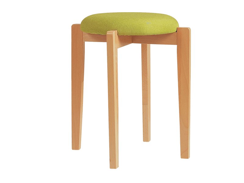 櫸木系列軟墊圓凳