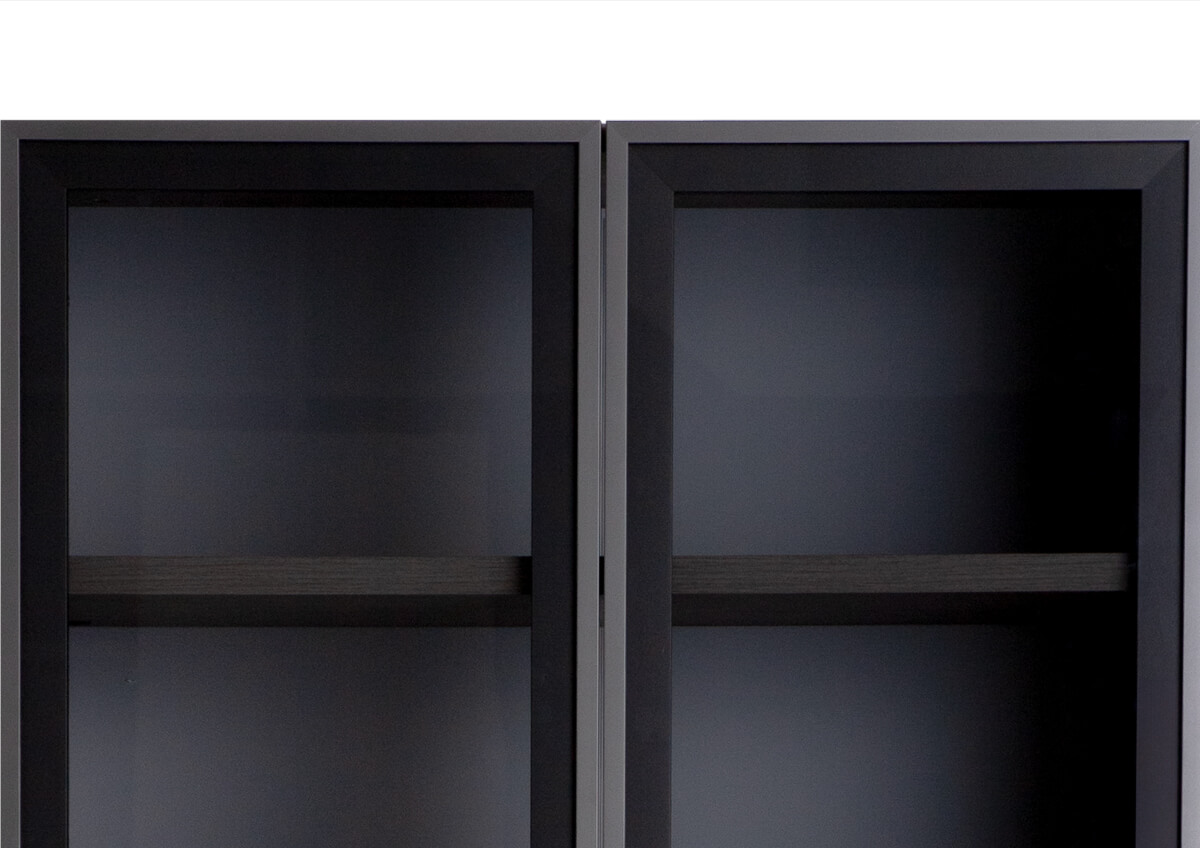 現代簡約雙玻璃門書櫃-萬橡色_05